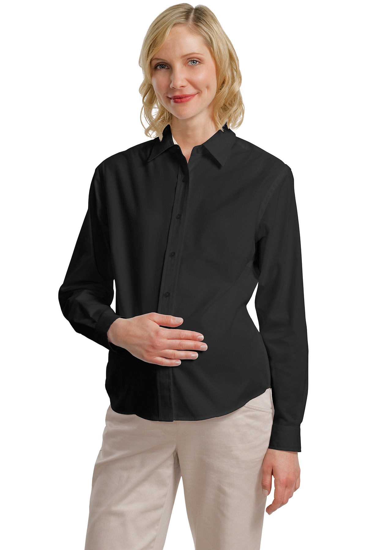  DISCONTINUED  Port Authority &#174;  Maternity Long Sleeve Easy Care Shirt.  L608M