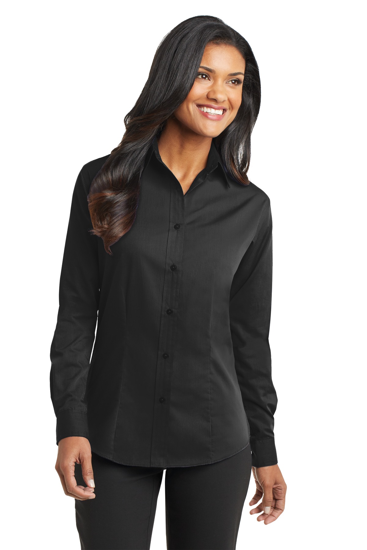  DISCONTINUED  Port Authority &#174;  Ladies Tonal Pattern Easy Care Shirt. L613