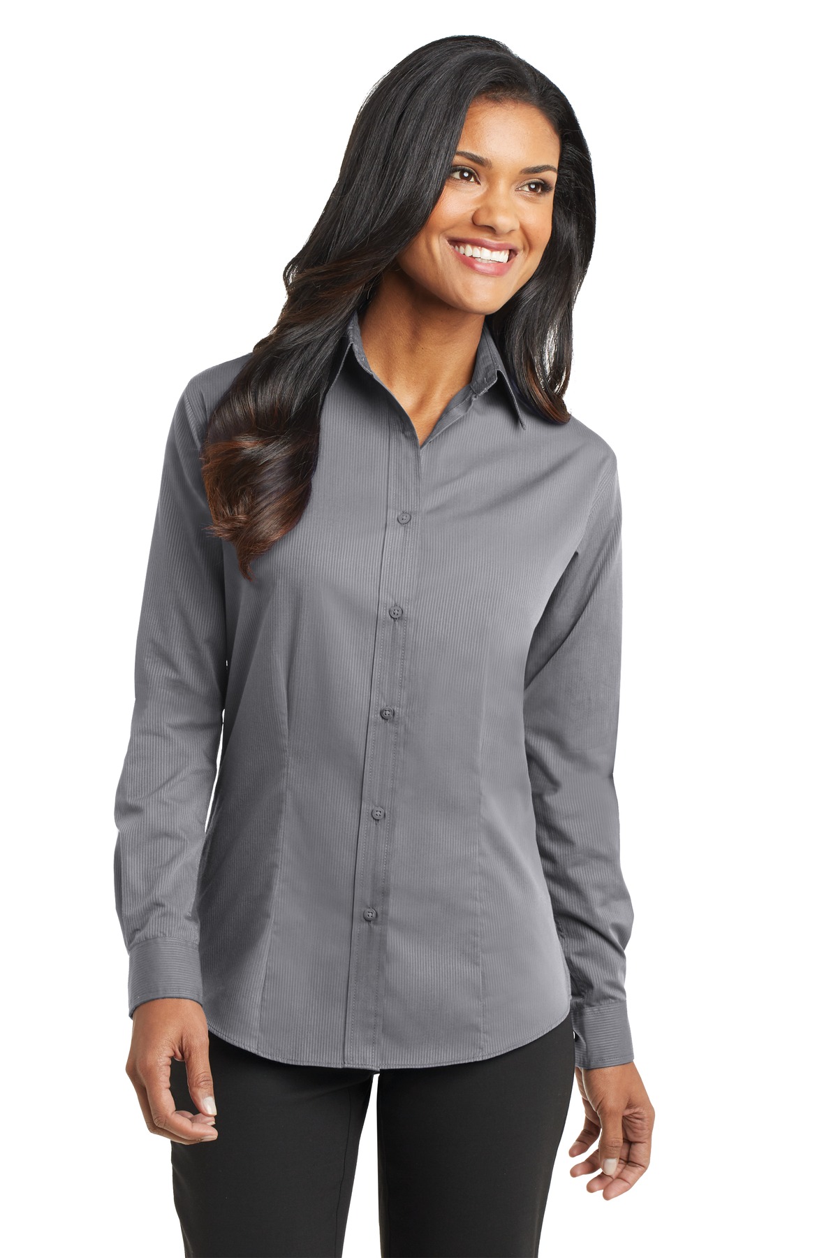  DISCONTINUED  Port Authority &#174;  Ladies Tonal Pattern Easy Care Shirt. L613