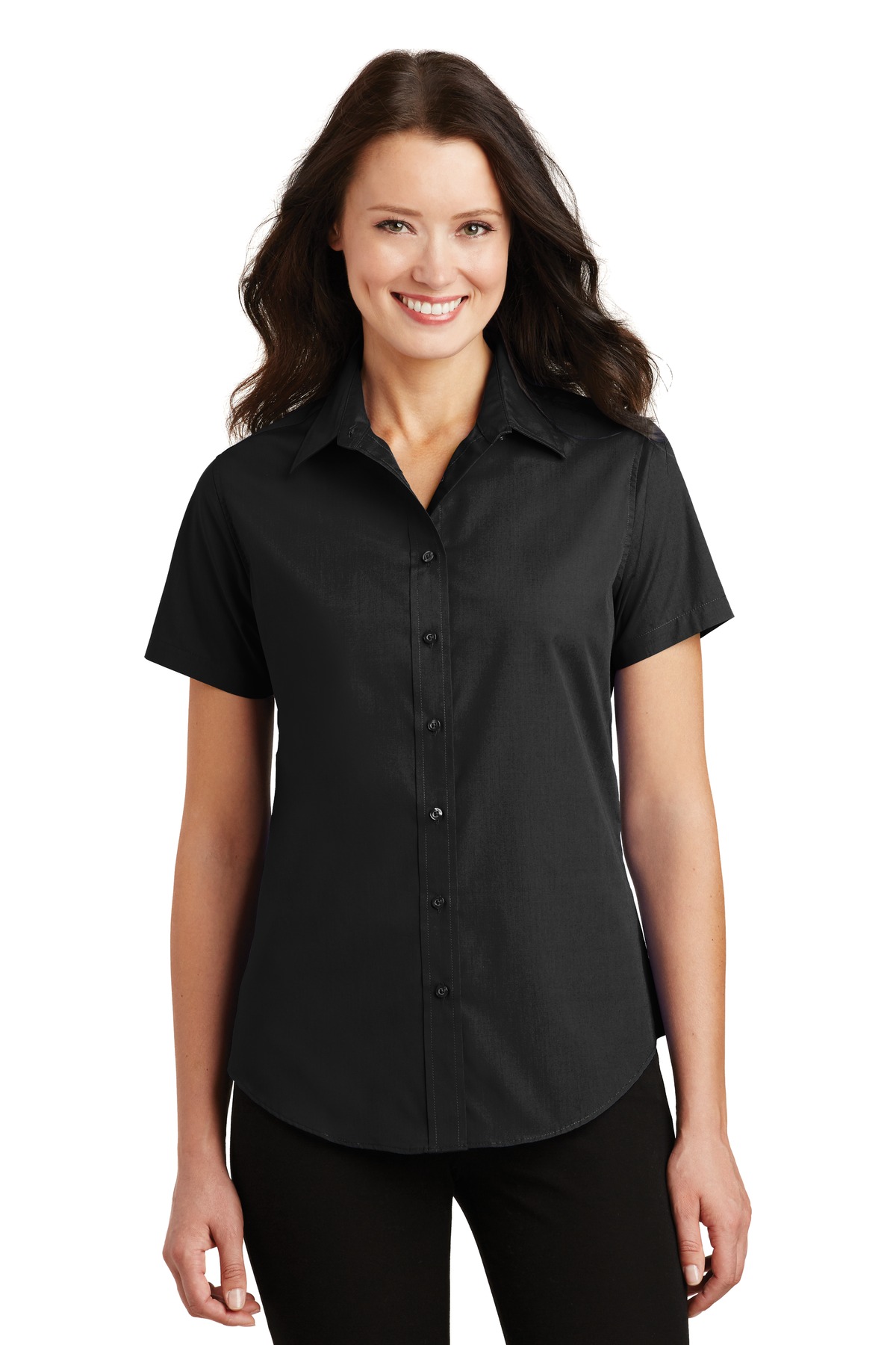  DISCONTINUED  Port Authority &#174;  Ladies Short Sleeve Value Poplin Shirt. L633