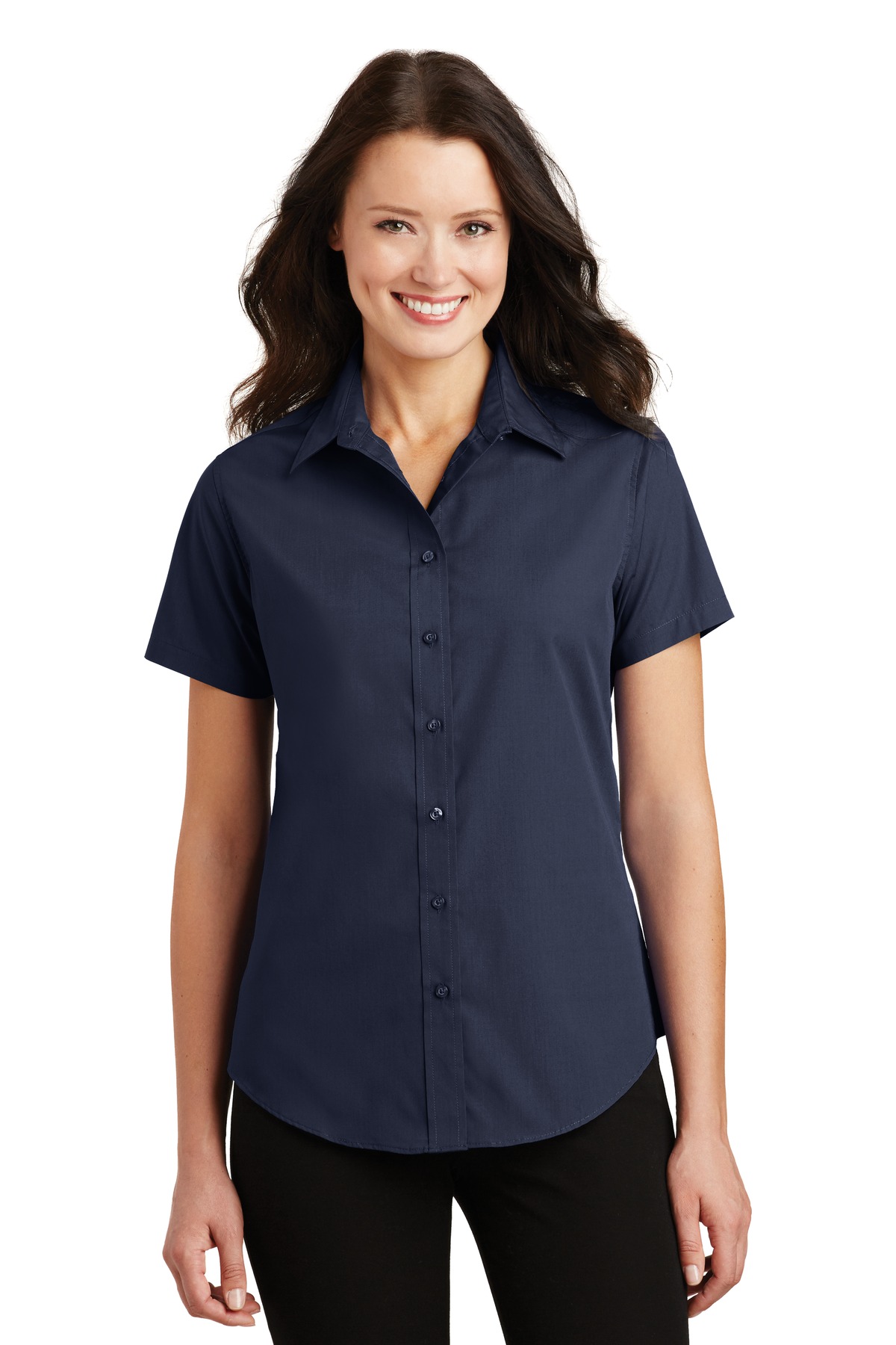  DISCONTINUED  Port Authority &#174;  Ladies Short Sleeve Value Poplin Shirt. L633