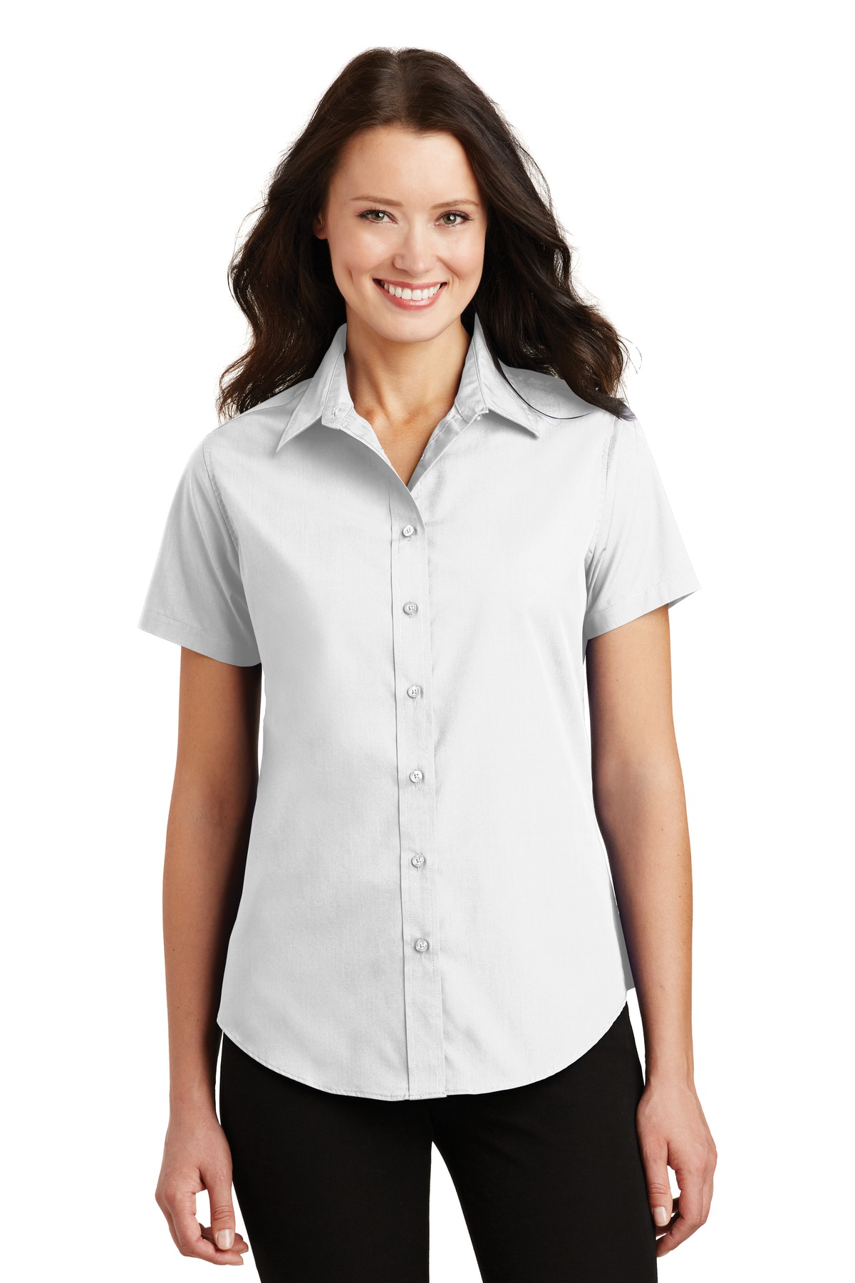  DISCONTINUED  Port Authority &#174;  Ladies Short Sleeve Value Poplin Shirt. L633