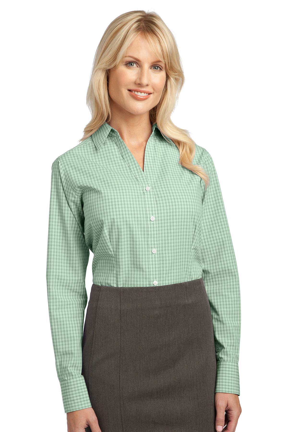  DISCONTINUED  Port Authority &#174;  Ladies Plaid Pattern Easy Care Shirt. L639