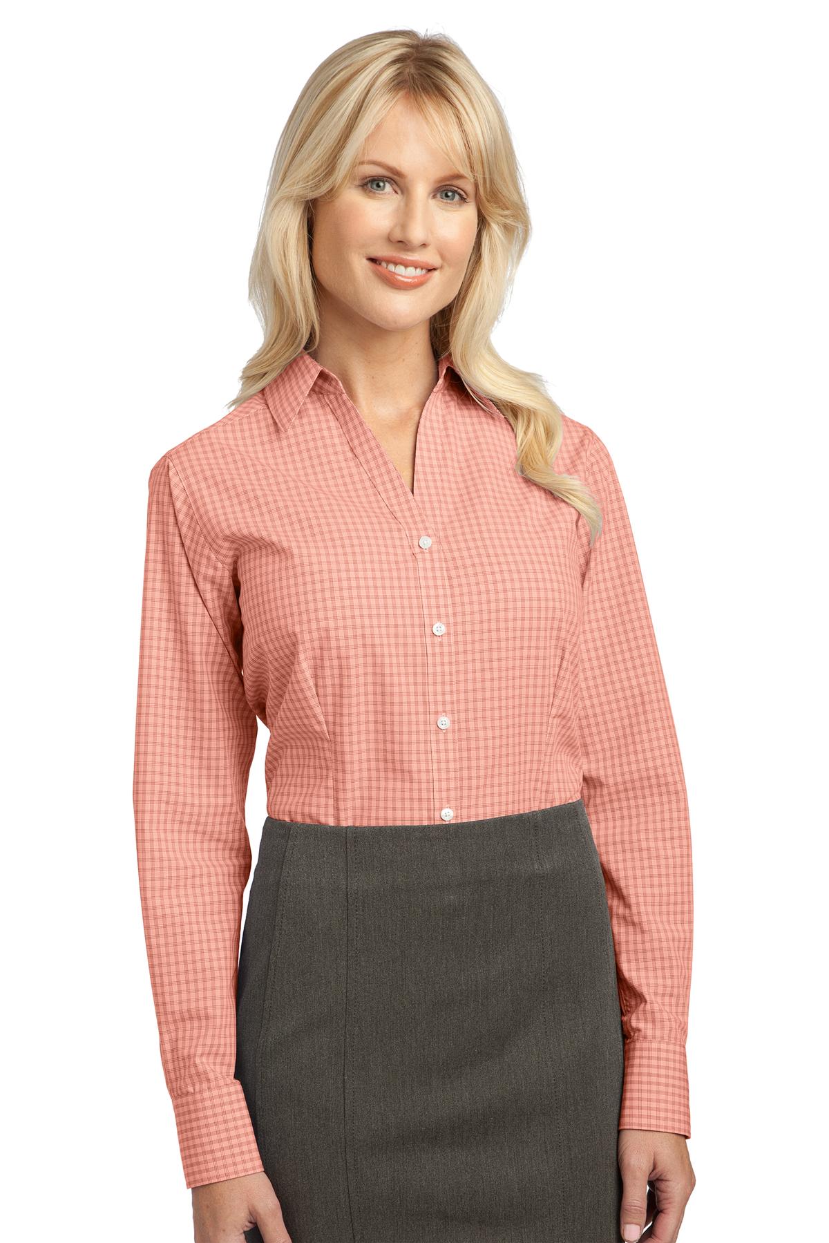  DISCONTINUED  Port Authority &#174;  Ladies Plaid Pattern Easy Care Shirt. L639