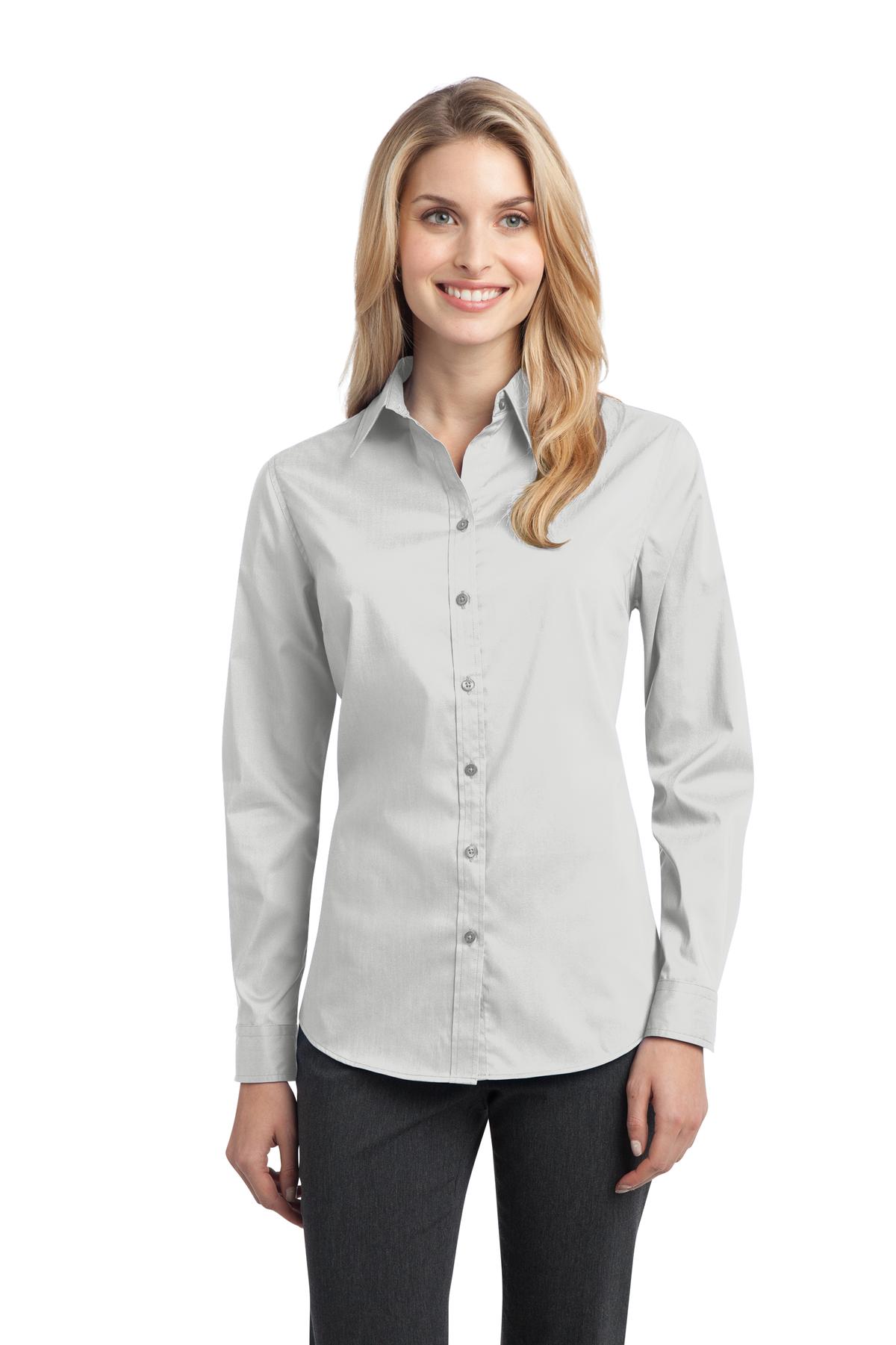  DISCONTINUED  Port Authority &#174;  Ladies Stretch Poplin Shirt. L646