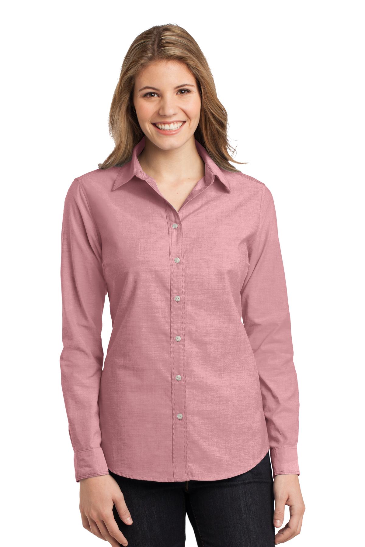  DISCONTINUED  Port Authority &#174;  Ladies Chambray Shirt. L653