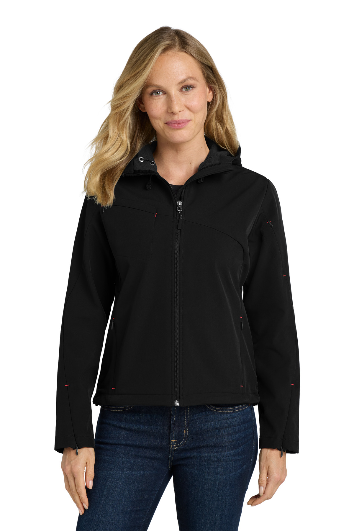 Port Authority &#174;  Women's Textured Hooded Soft Shell Jacket. L706