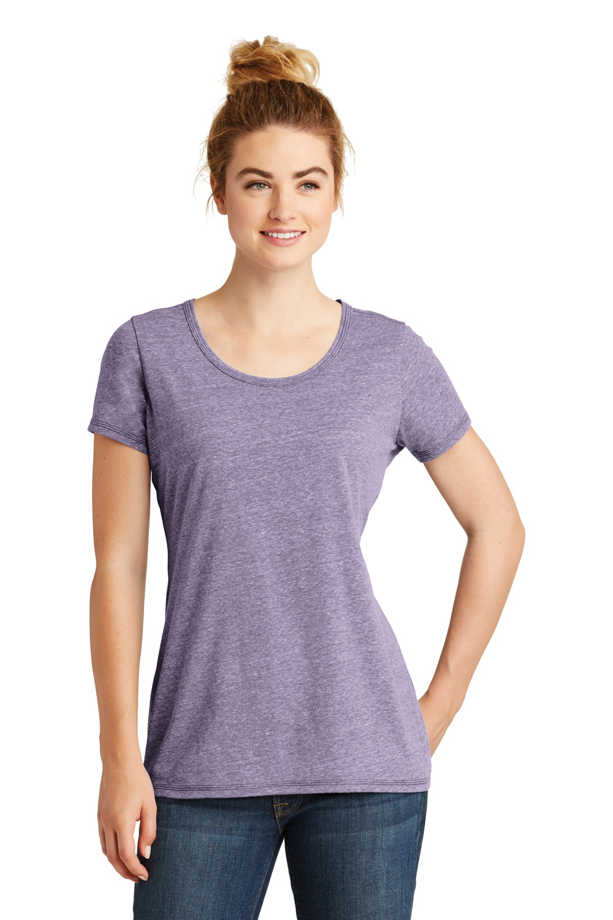  DISCONTINUED  New Era  &#174;  Ladies Tri-Blend Performance Scoop Tee. LNEA130