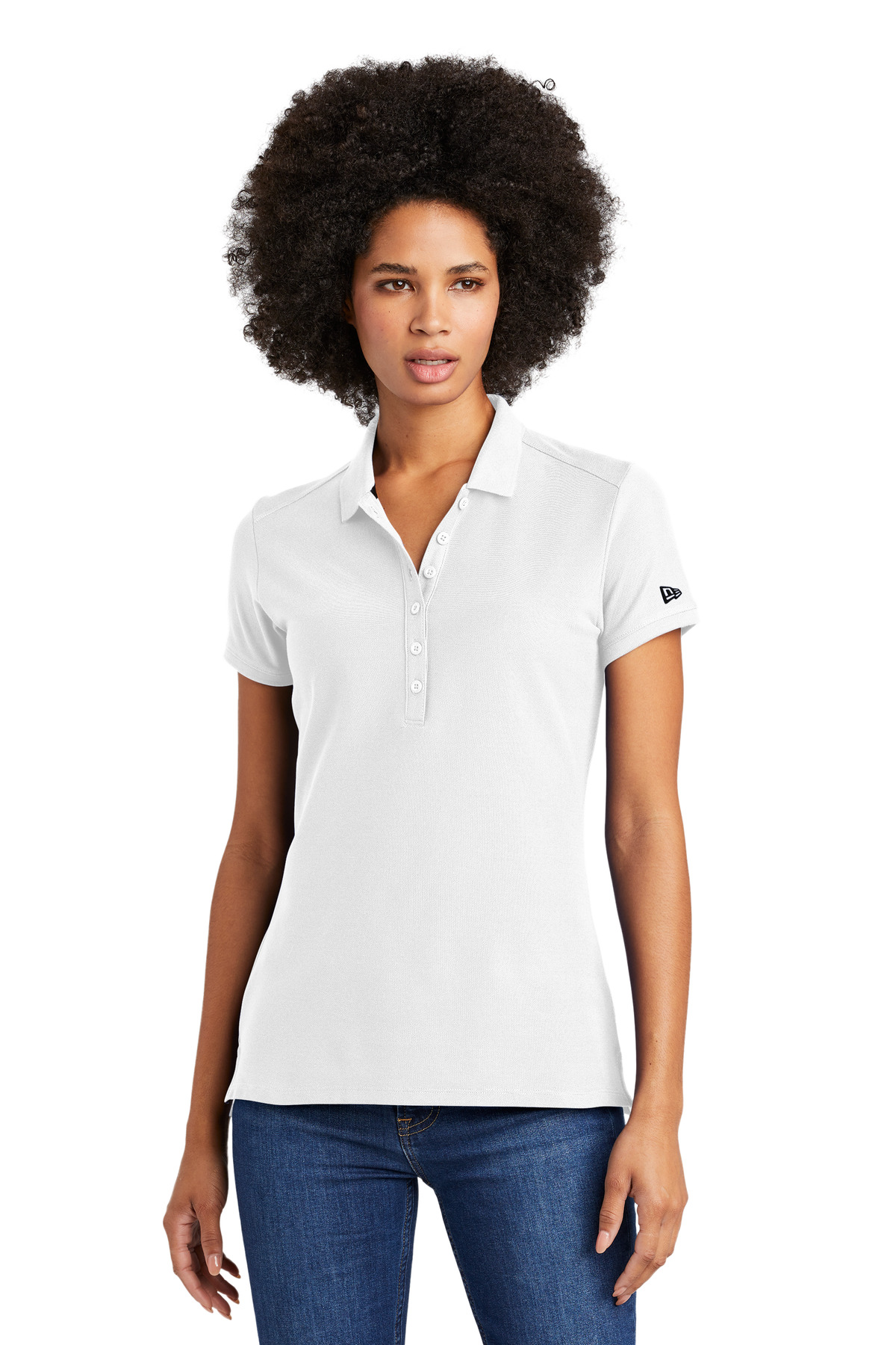  DISCONTINUED  New Era  &#174;  Ladies Venue Home Plate Polo. LNEA300