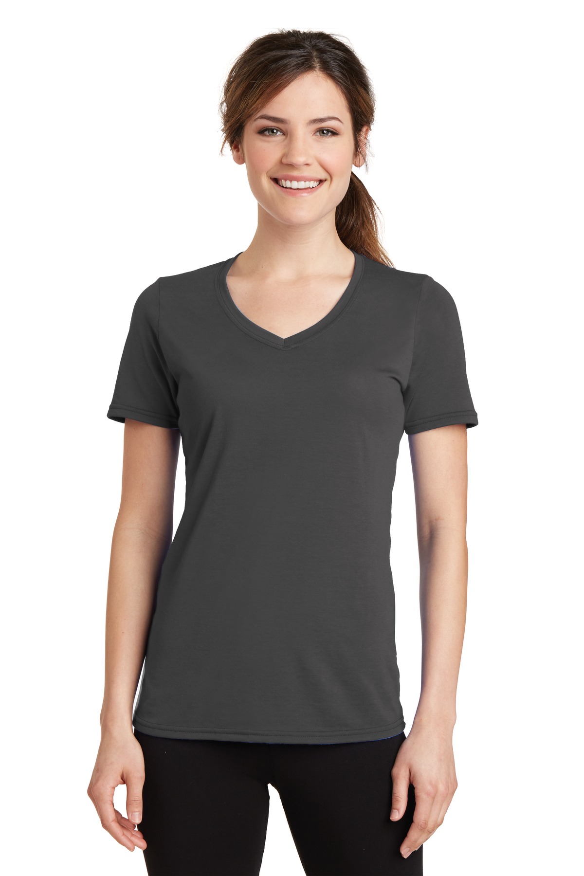 Port & Co &#153;  Women's Performance Blend V-Neck Tee. LPC381V