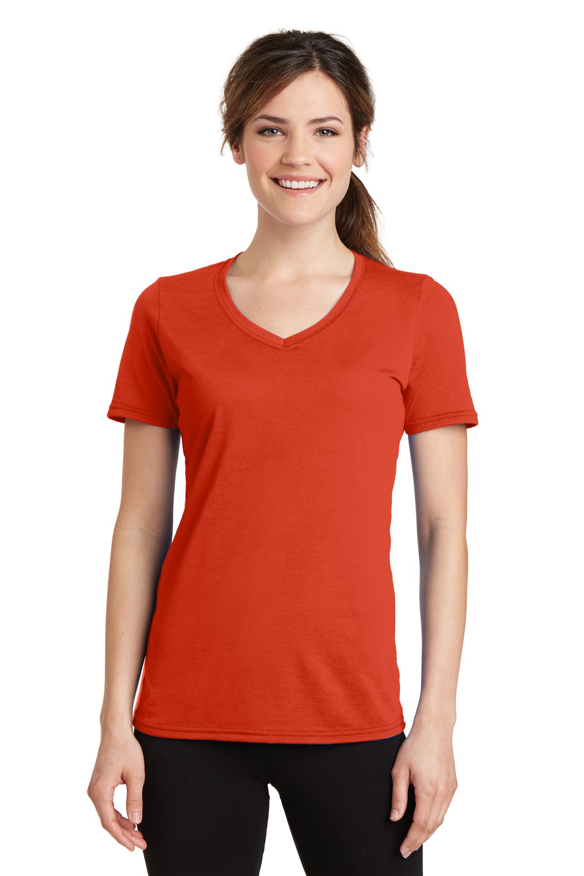 Port & Co &#153;  Women's Performance Blend V-Neck Tee. LPC381V