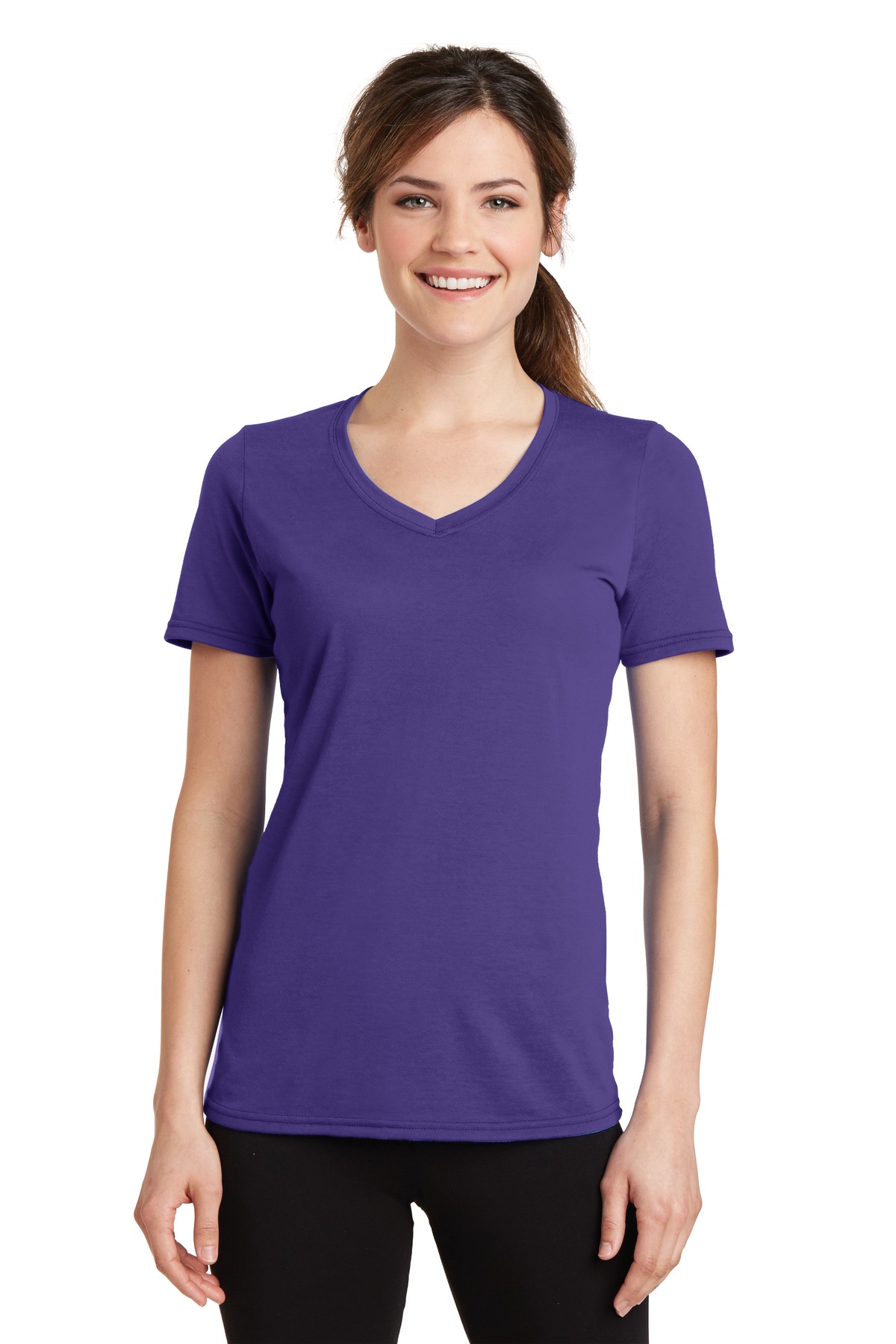 Port & Co &#153;  Women's Performance Blend V-Neck Tee. LPC381V
