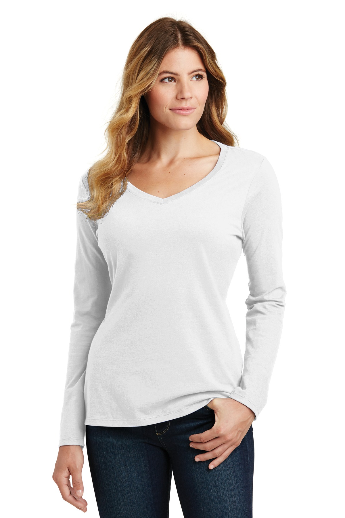 Port & Co &#153;  Women's Long Sleeve Fan Favorite V-Neck Tee. LPC450VLS