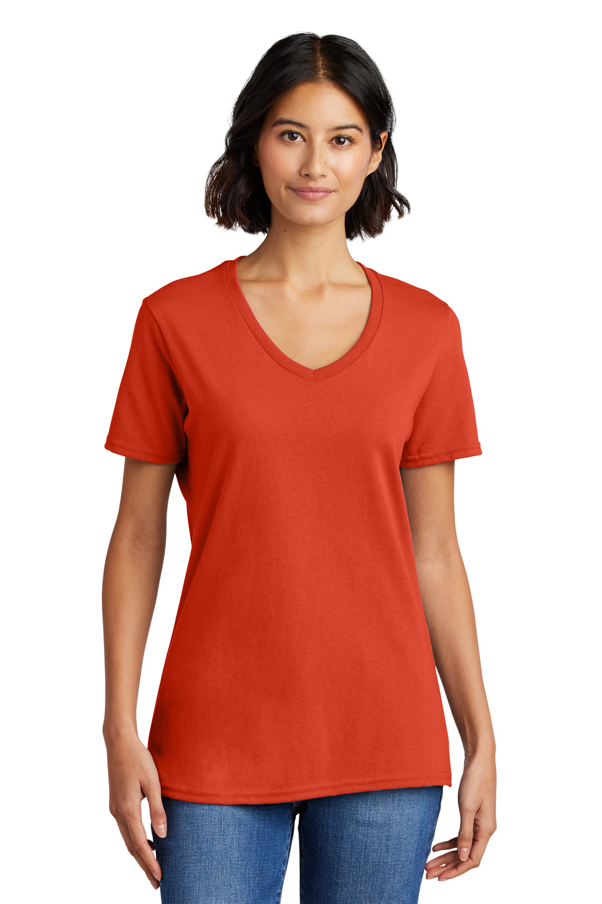 Port & Co &#153;  Women's Core Cotton V-Neck Tee. LPC54V