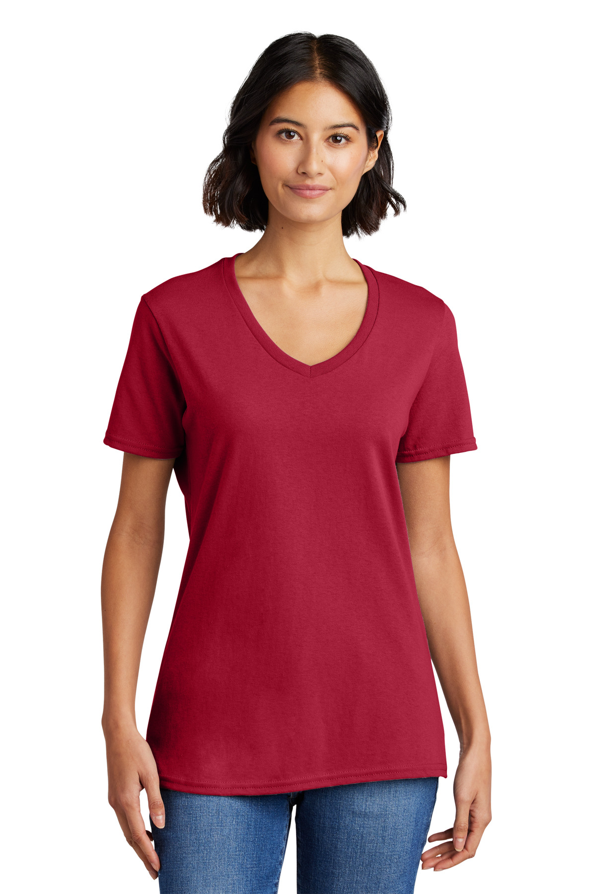 Port & Co &#153;  Women's Core Cotton V-Neck Tee. LPC54V