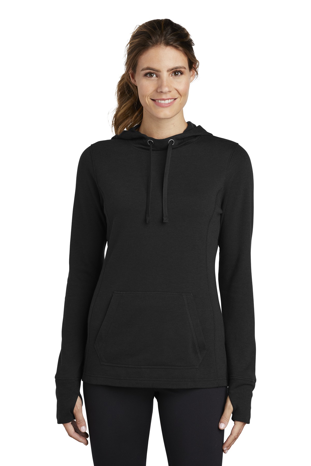 Sport-Tek  &#174;  Women's PosiCharge  &#174;  Tri-Blend Wicking Fleece Hooded Pullover. LST296