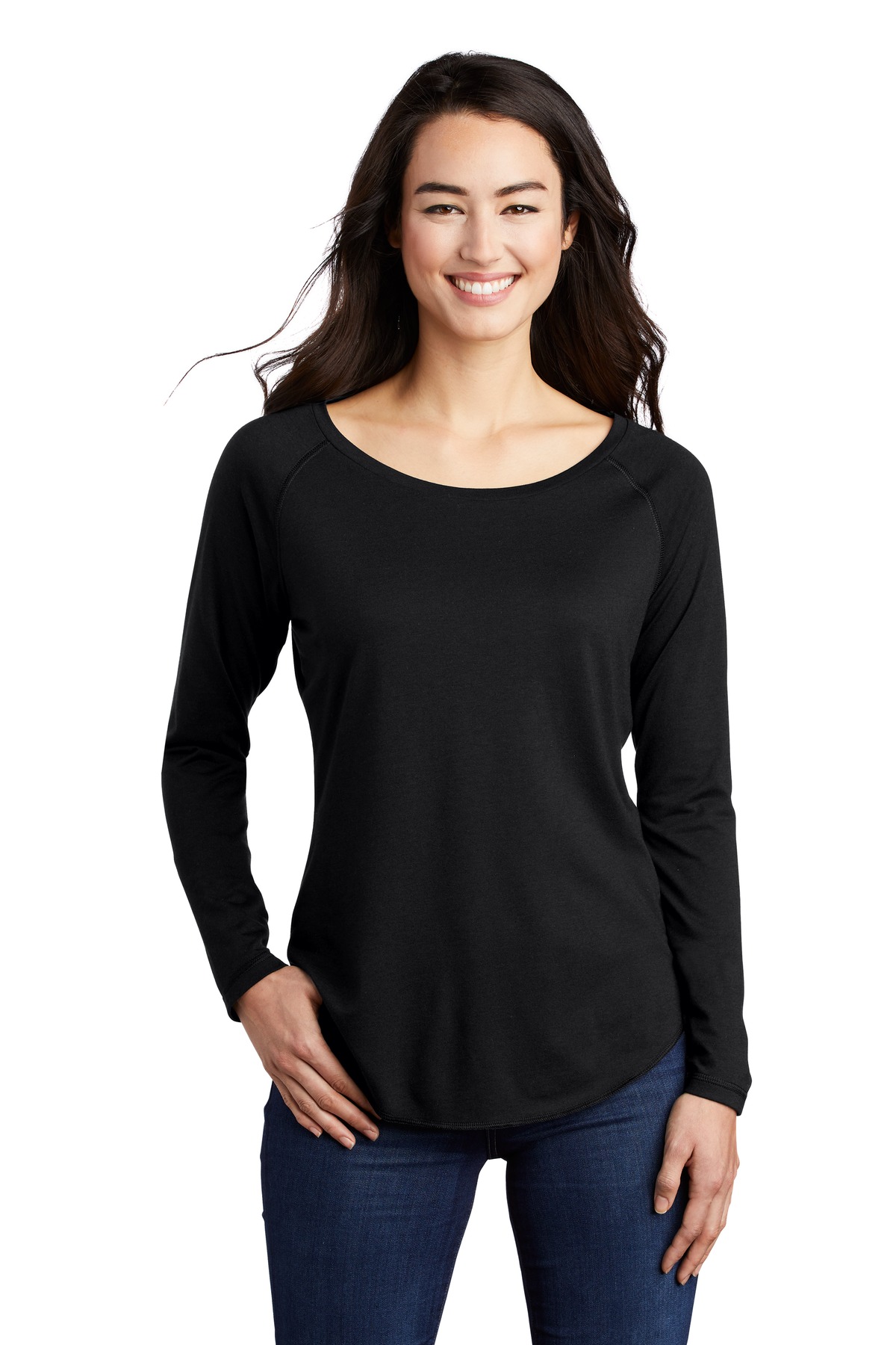 Sport-Tek  &#174;  Women's PosiCharge  &#174;  Long Sleeve Tri-Blend Wicking Scoop Neck Raglan Tee LST400LS