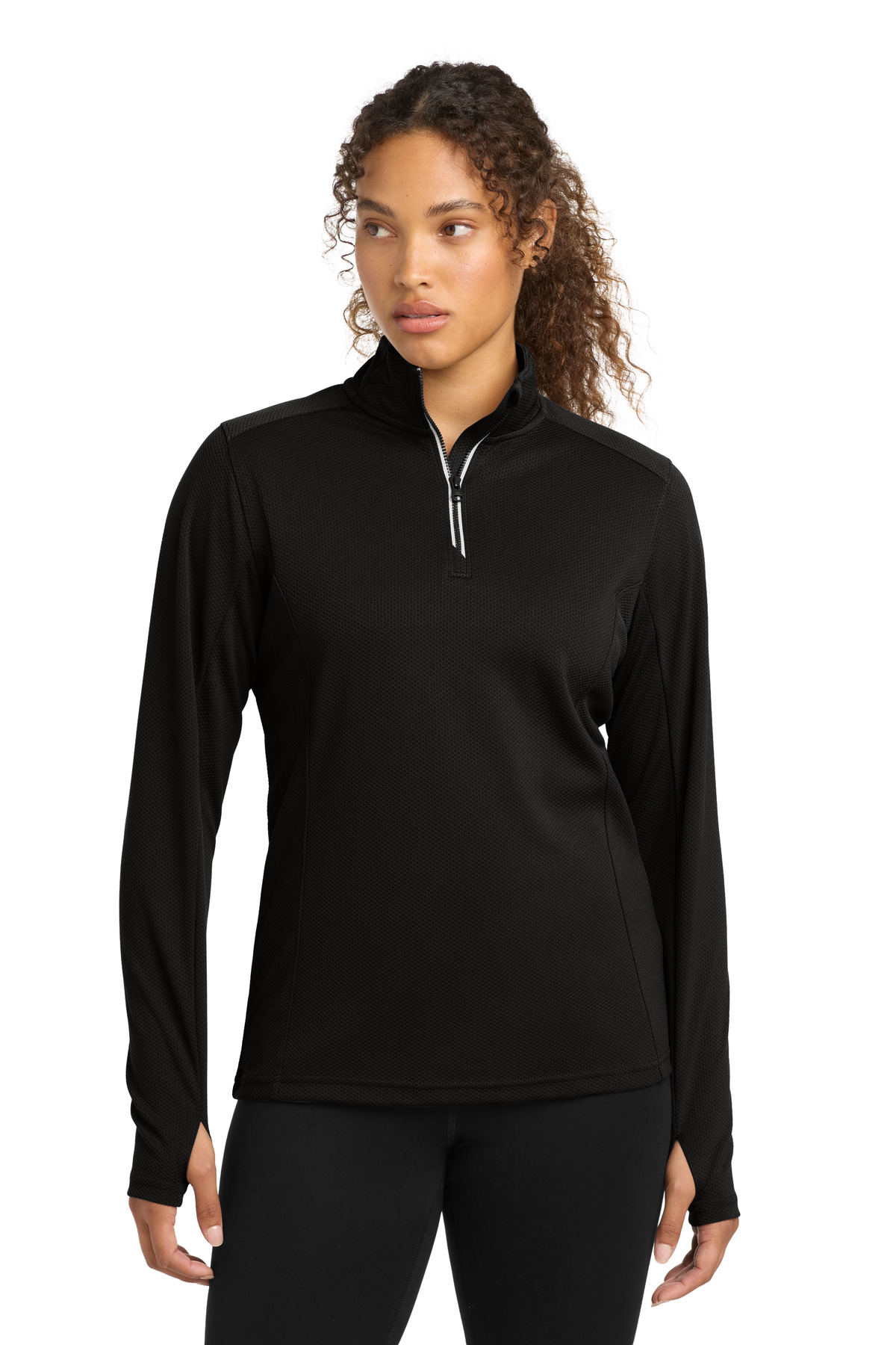 Sport-Tek &#174;  Women's Sport-Wick &#174;  Textured 1/4-Zip Pullover.  LST860