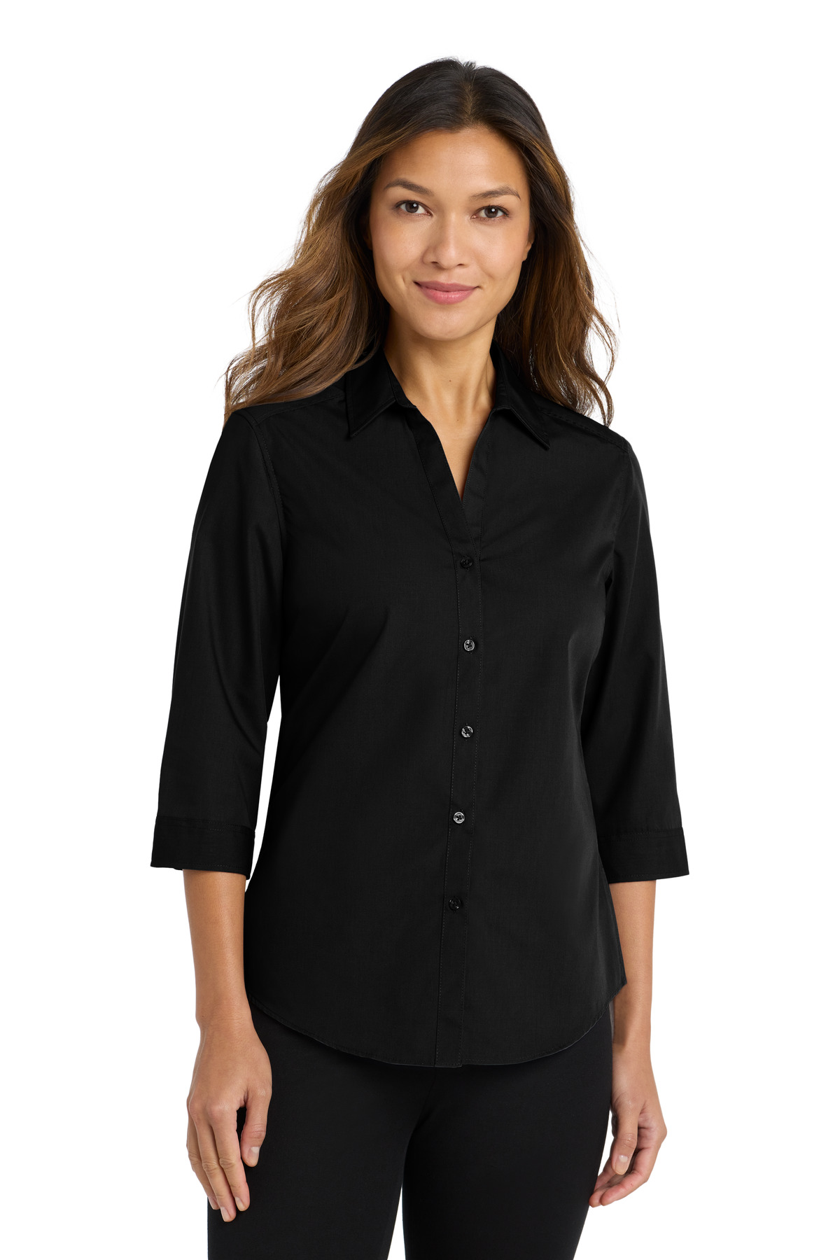 Port Authority &#174;  Women's 3/4-Sleeve Carefree Poplin Shirt. LW102