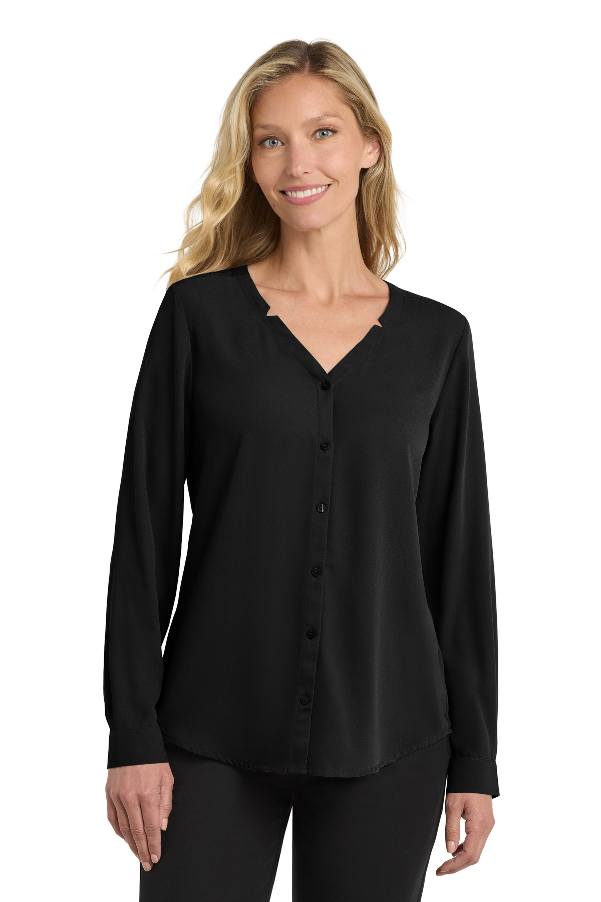 Port Authority &#174;  Women's Long Sleeve Button-Front Blouse. LW700