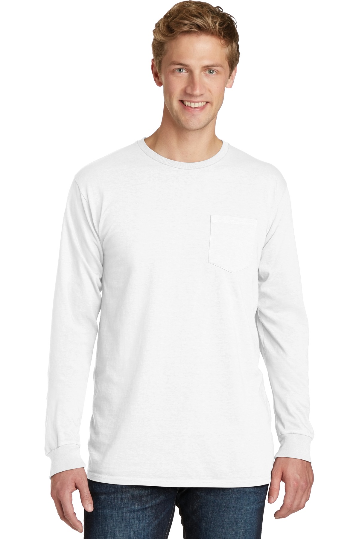 Port & Company &#174;  Beach Wash &#174;  Garment-Dyed Long Sleeve Pocket Tee  PC099LSP