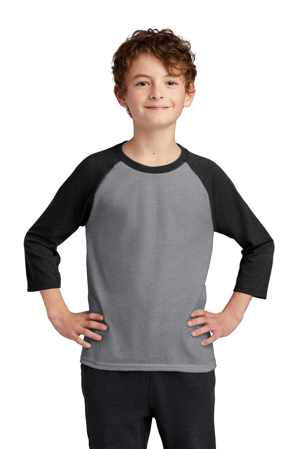 Port & Company &#174;  Youth Core Blend 3/4-Sleeve Raglan Tee. PC55YRS