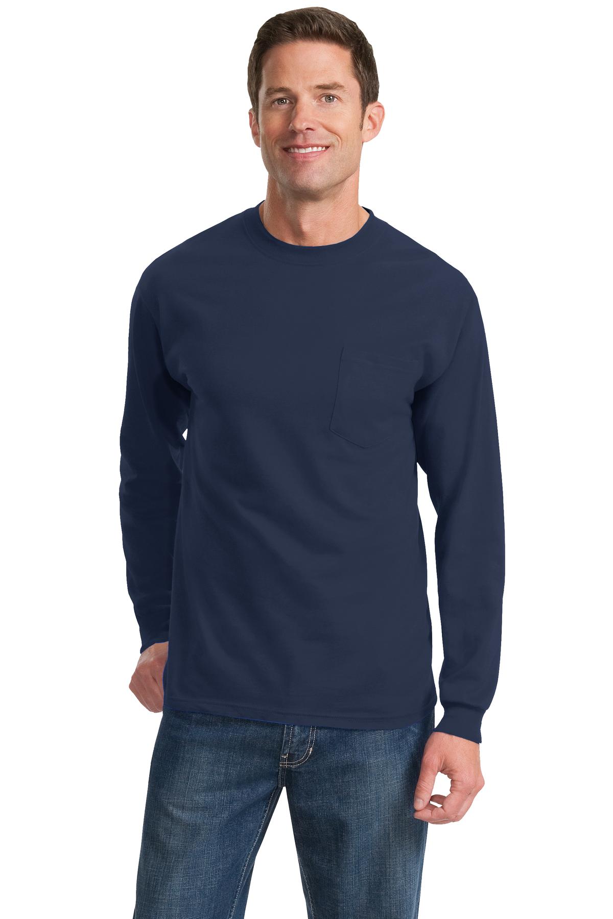 Port & Co &#153;  Tall Long Sleeve Essential Pocket Tee. PC61LSPT