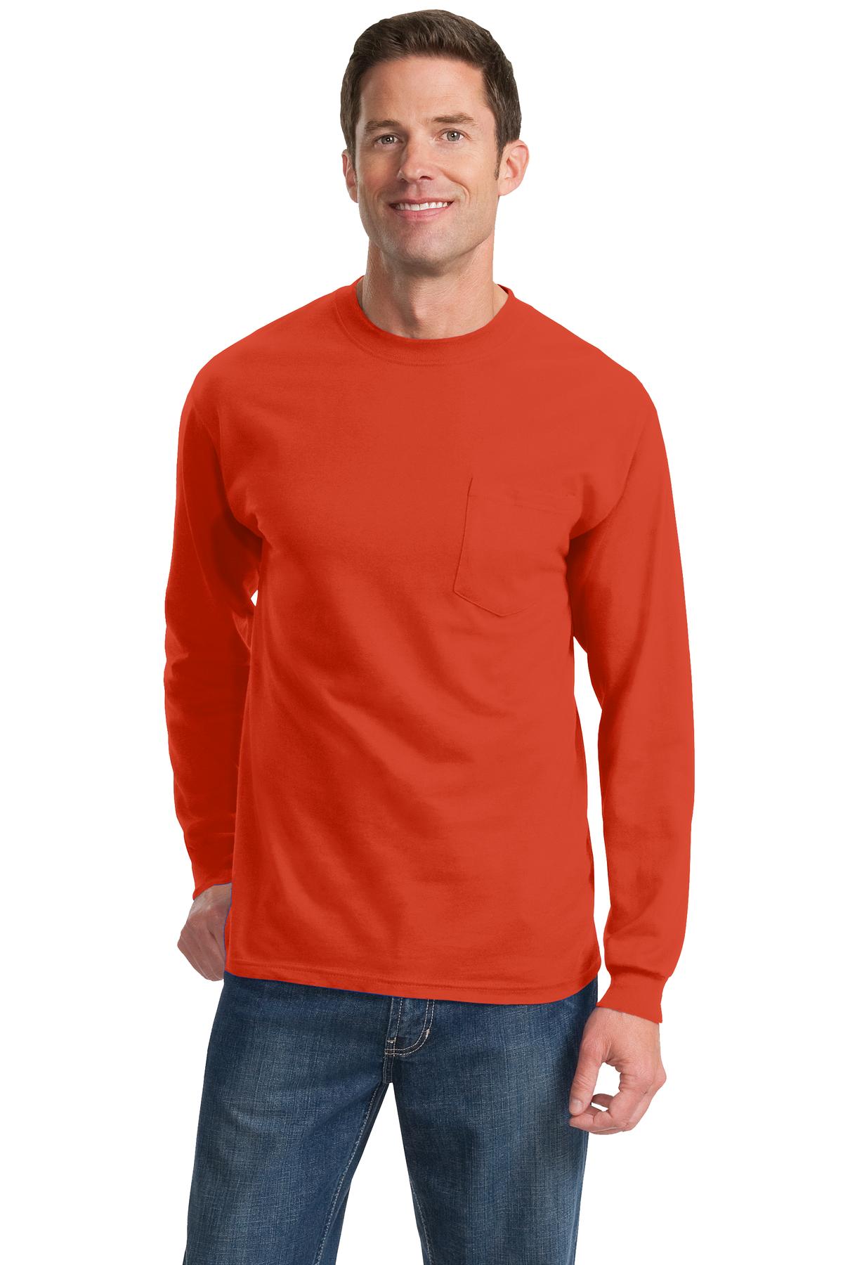 Port & Co &#153;  Tall Long Sleeve Essential Pocket Tee. PC61LSPT