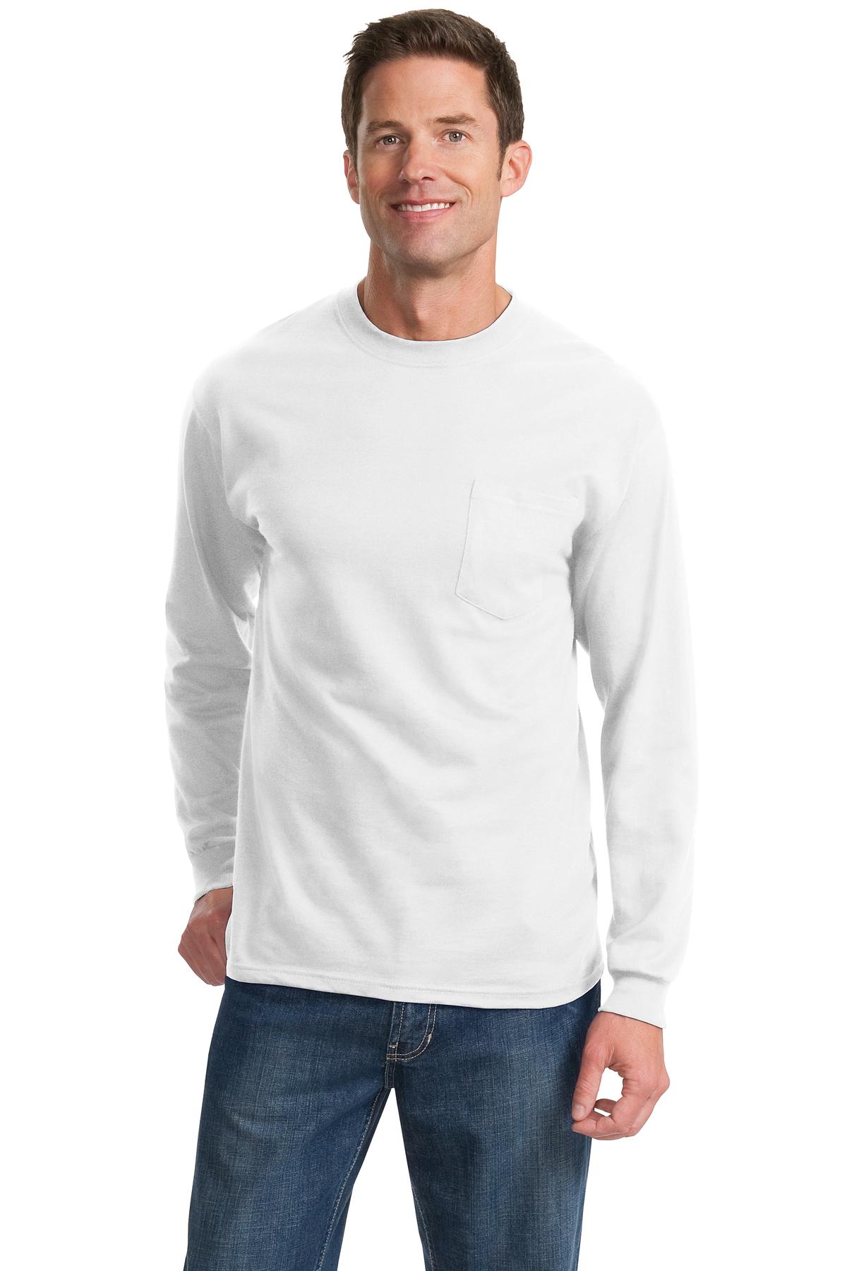 Port & Co &#153;  Tall Long Sleeve Essential Pocket Tee. PC61LSPT