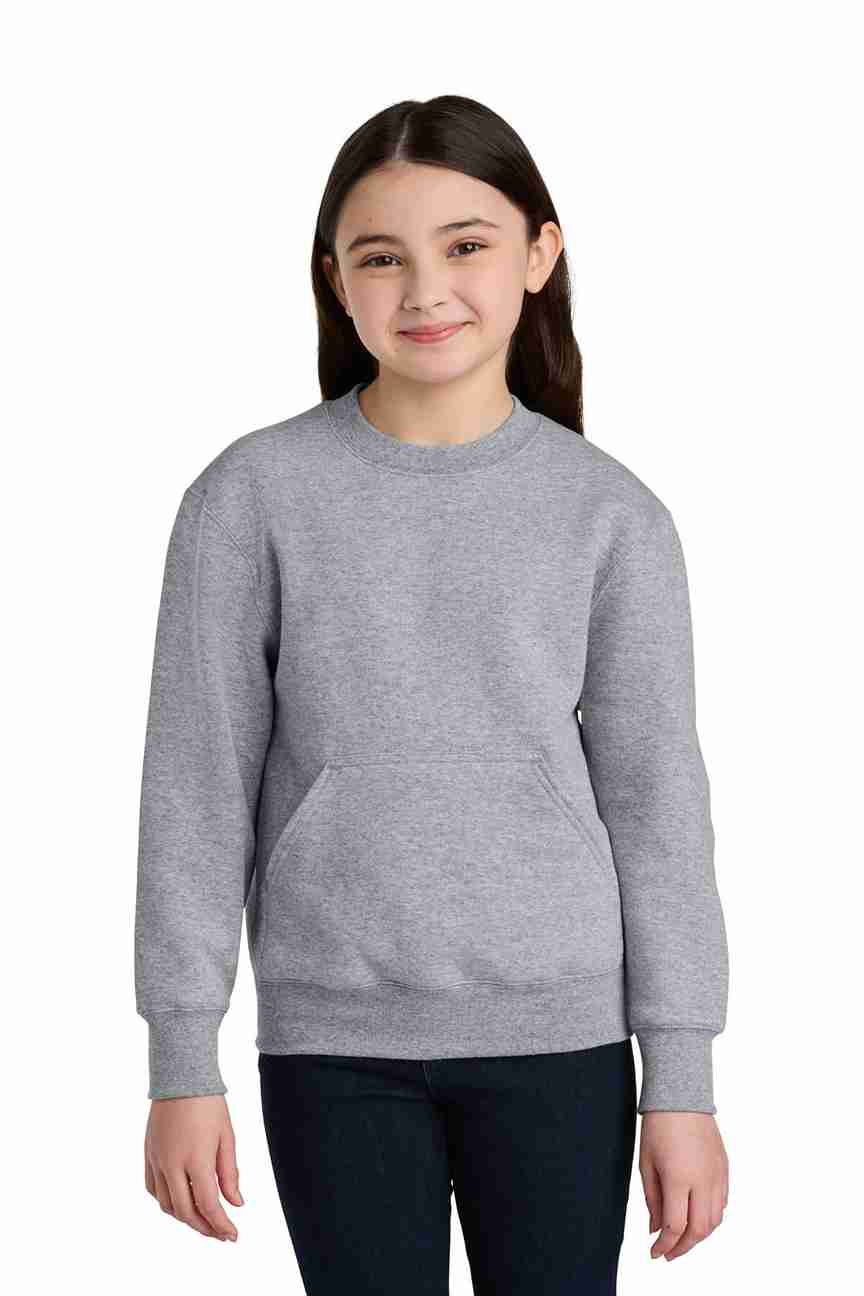 Port & Co &#153;  Youth Core Fleece Crewneck Pocket Sweatshirt PC78YPKT