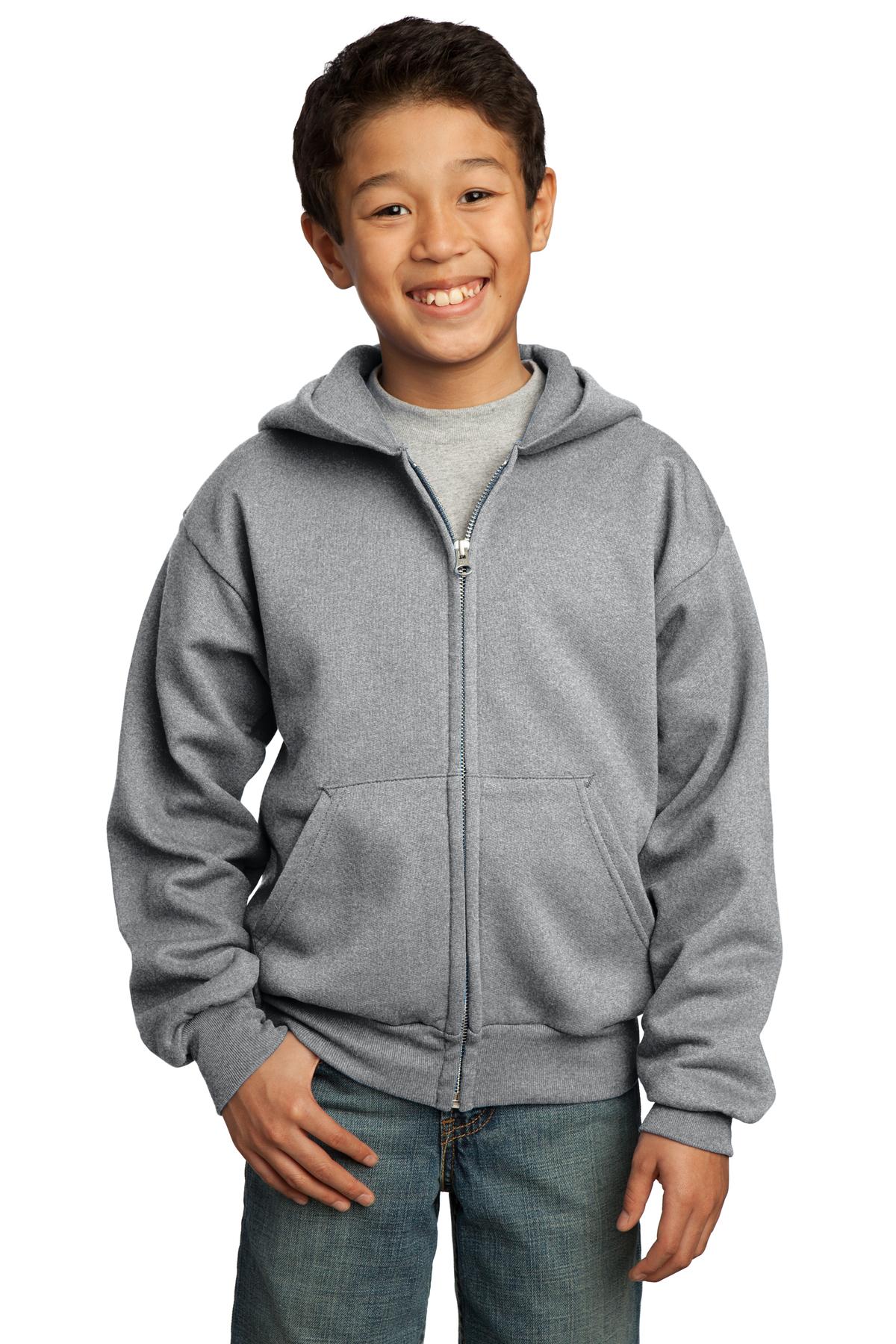 Port & Co &#153;  Youth Core Fleece Full-Zip Hooded Sweatshirt.  PC90YZH