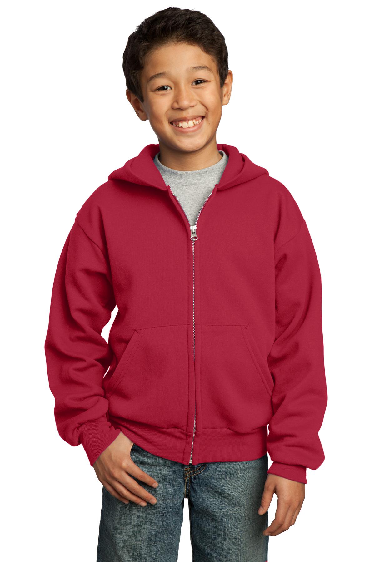 Port & Co &#153;  Youth Core Fleece Full-Zip Hooded Sweatshirt.  PC90YZH