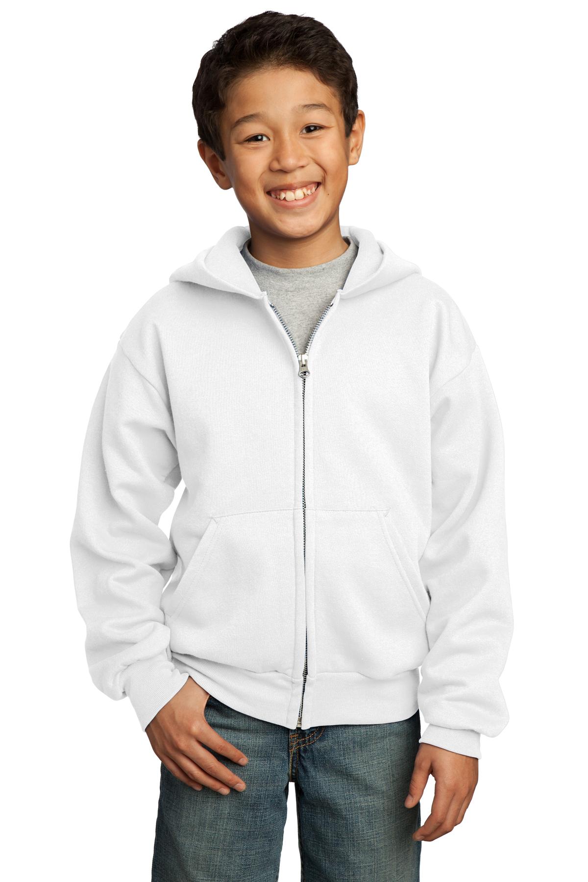 Port & Co &#153;  Youth Core Fleece Full-Zip Hooded Sweatshirt.  PC90YZH