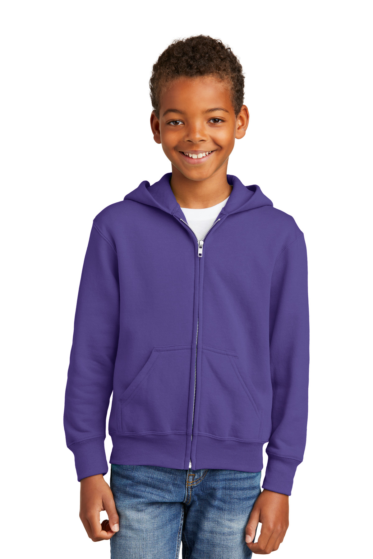Port & Co &#153;  Youth Core Fleece Full-Zip Hooded Sweatshirt.  PC90YZH