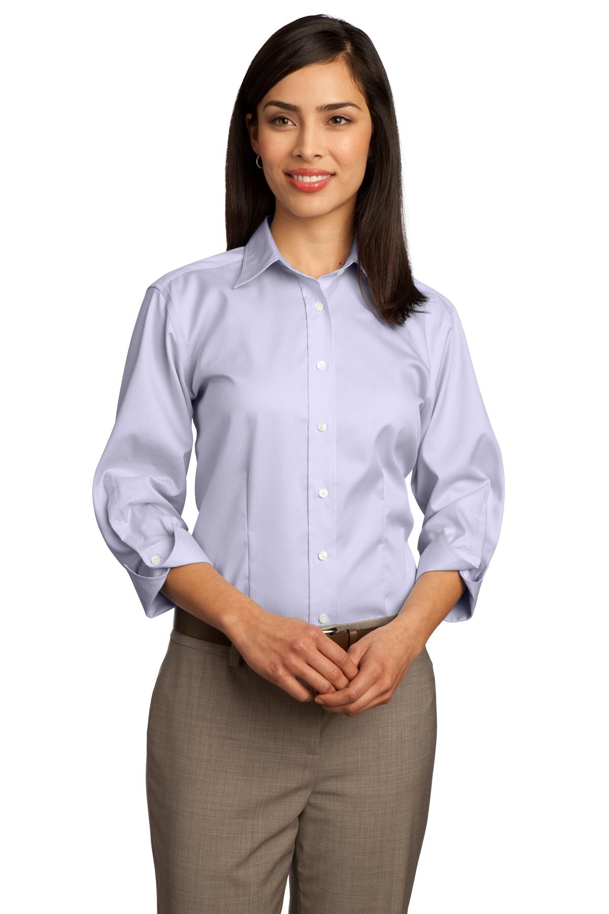  DISCONTINUED  Red House &#174;  - Ladies 3/4-Sleeve Dobby Non-Iron Button-Down Shirt. RH61