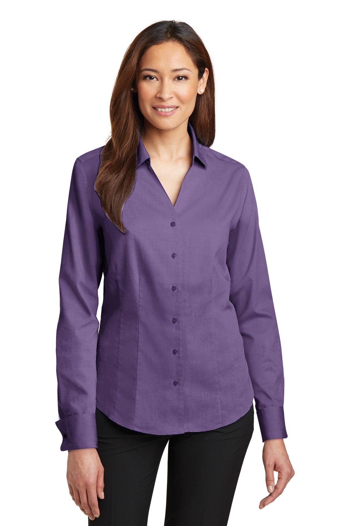  DISCONTINUED  Red House &#174;  - Ladies French Cuff Non-Iron Pinpoint Oxford Shirt. RH63