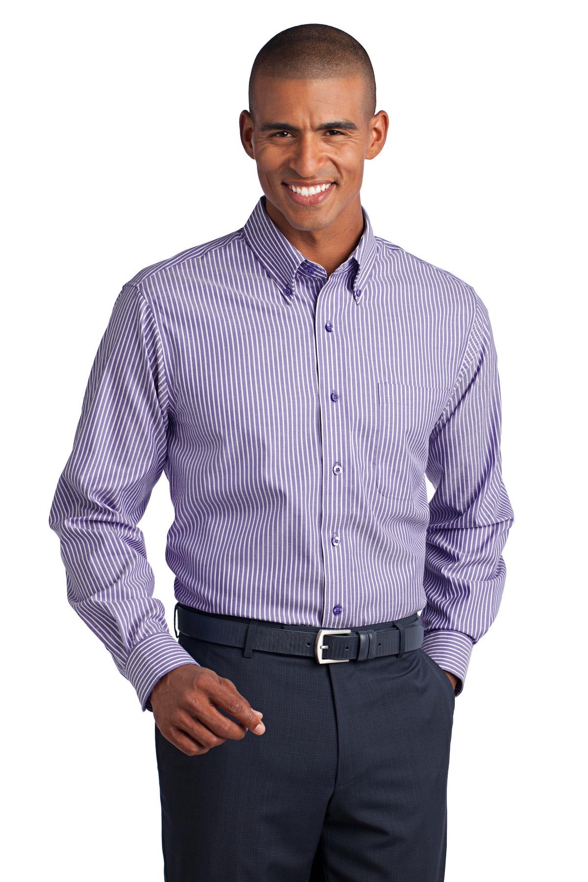  DISCONTINUED  Red House &#174;  - Stripe Non-Iron Pinpoint Oxford. RH64