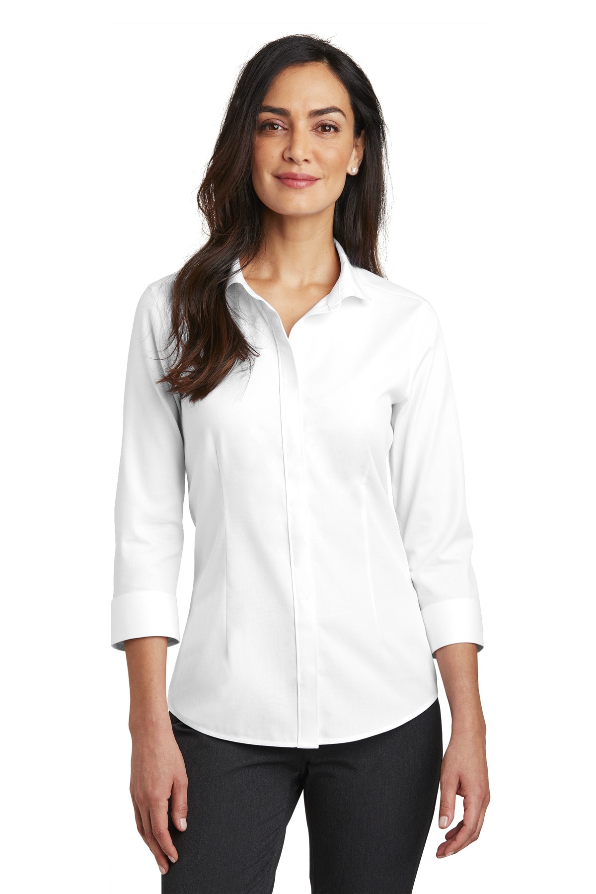  DISCONTINUED  Red House &#174;   Ladies 3/4-Sleeve Nailhead Non-Iron Shirt. RH690