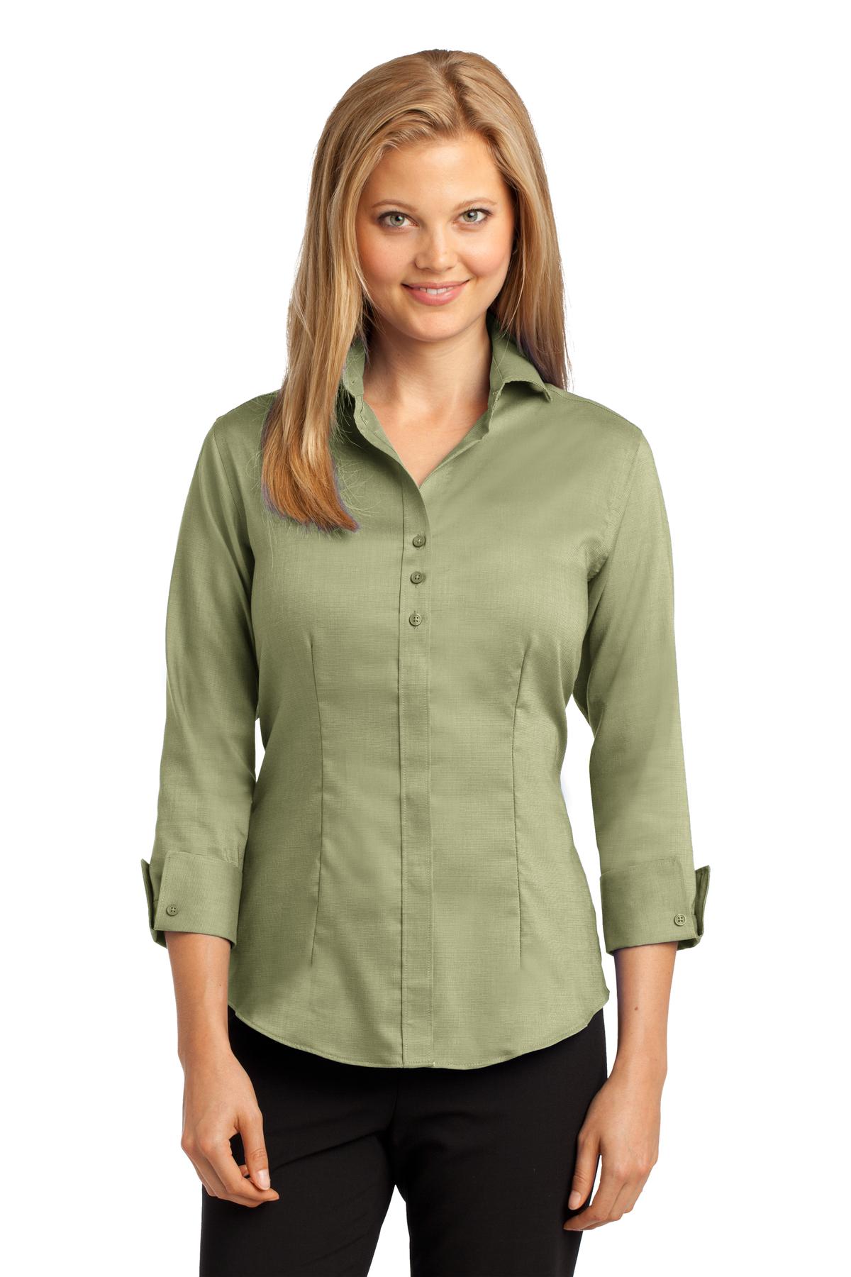  DISCONTINUED  Red House &#174;  Ladies 3/4-Sleeve Nailhead Non-Iron Shirt. RH69