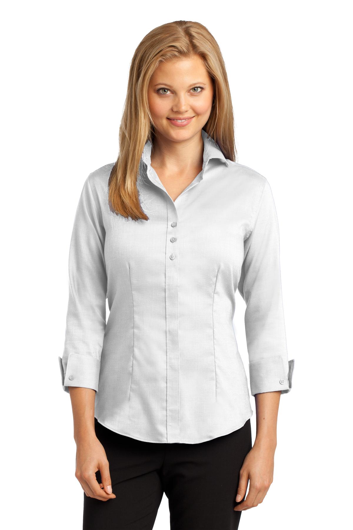 DISCONTINUED  Red House &#174;  Ladies 3/4-Sleeve Nailhead Non-Iron Shirt. RH69