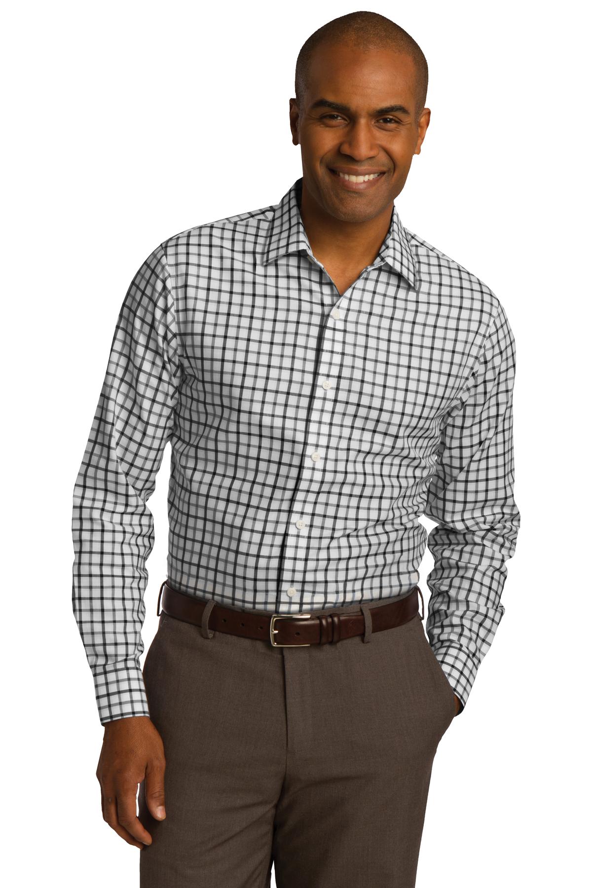  DISCONTINUED  Red House &#174;  Tricolor Check Slim Fit Non-Iron Shirt. RH74