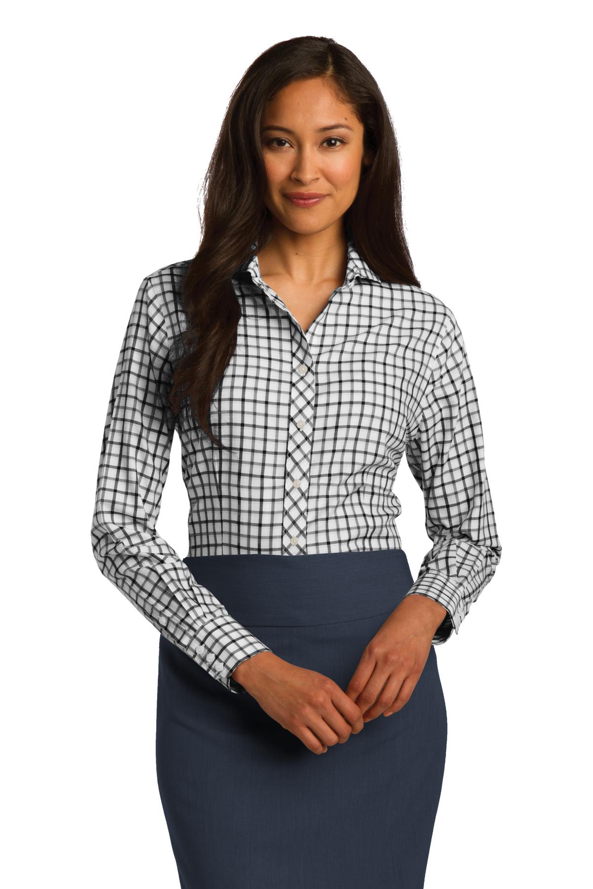  DISCONTINUED  Red House &#174;  Ladies Tricolor Check Non-Iron Shirt. RH75