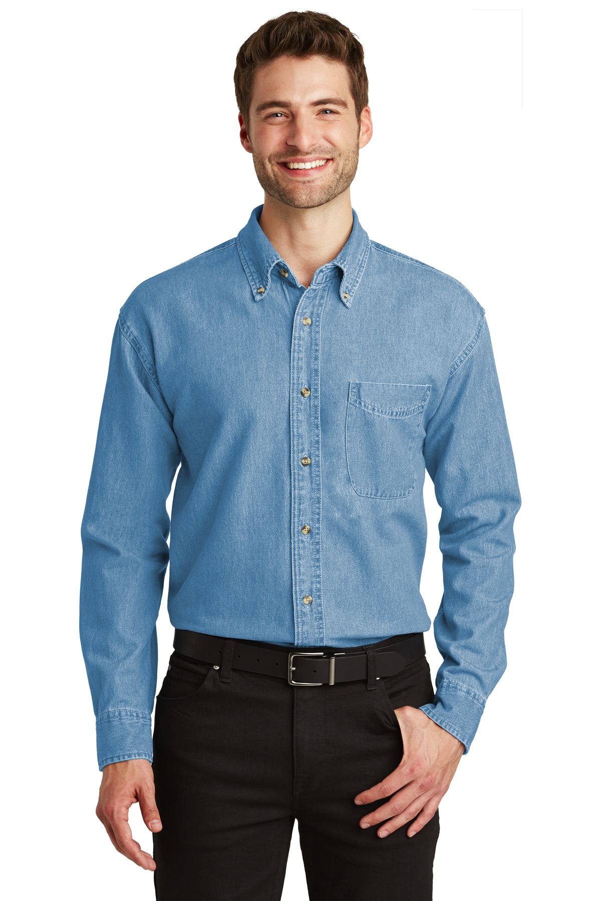 Port Authority &#174;  Long Sleeve Denim Shirt. S600