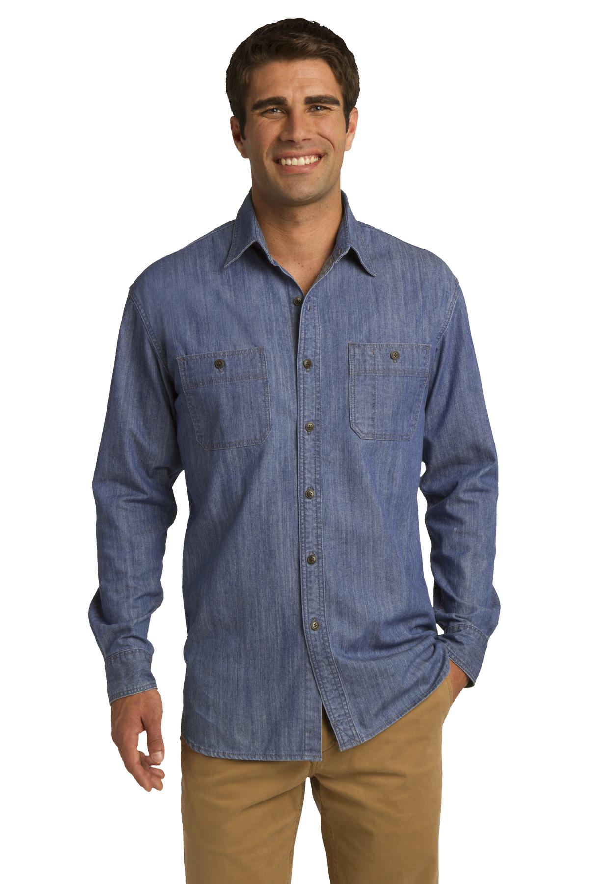  DISCONTINUED  Port Authority &#174;  Patch Pockets Denim Shirt. S652