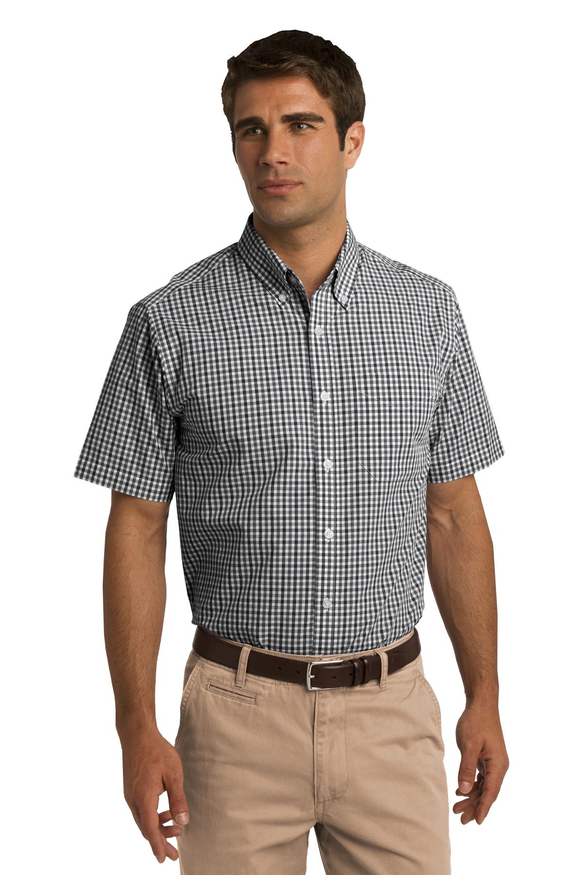  DISCONTINUED  Port Authority &#174;  Short Sleeve Gingham Easy Care Shirt. S655