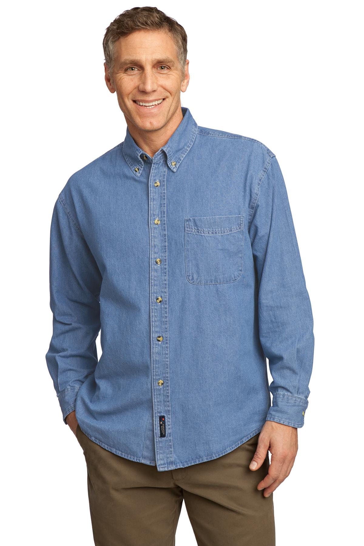 Port & Co &#153;  Long Sleeve Value Denim Shirt. SP10