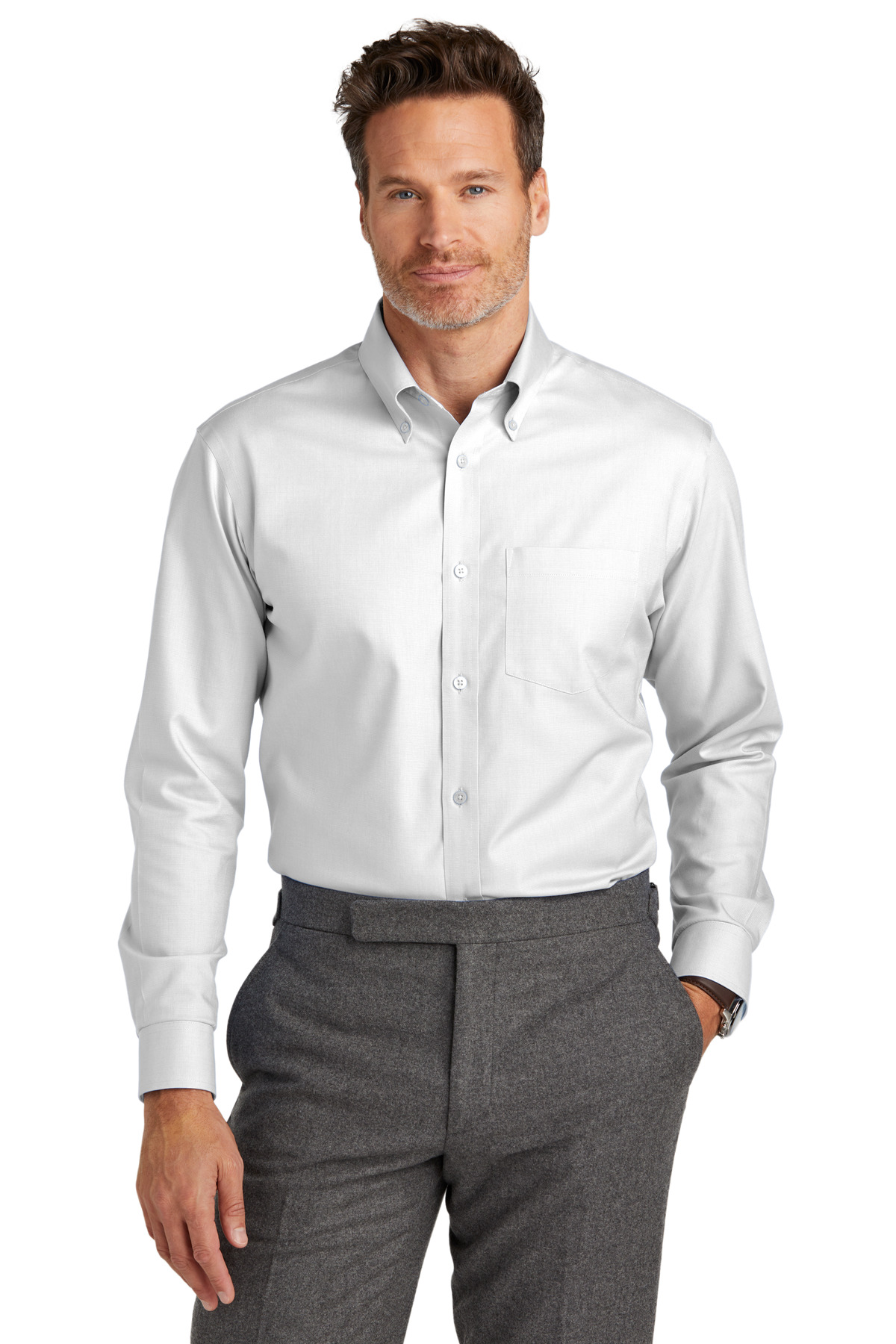 Brooks Brothers &#174;  Tall Wrinkle-Free Stretch Nailhead Shirt TBB18002