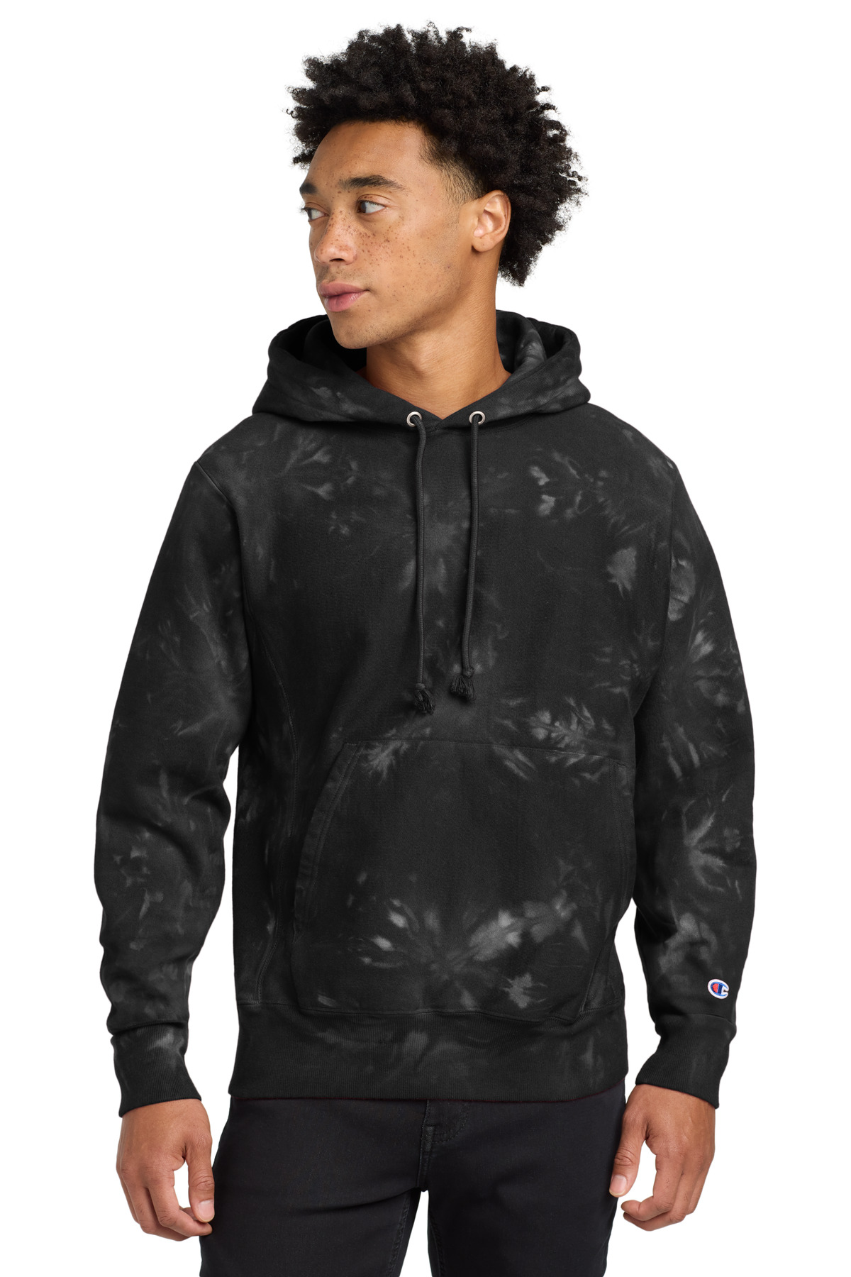 Champion  &#174;  Reverse Weave  &#174;  Scrunch-Dye Tie-Dye Hooded Sweatshirt. TDS101