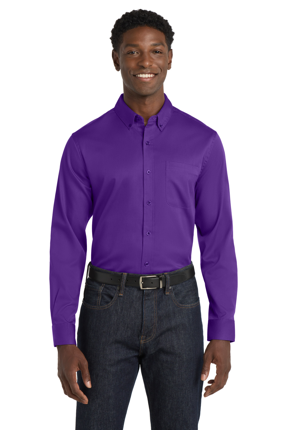Port Authority &#174;  Long Sleeve SuperPro React &#153;  Twill Shirt. W808