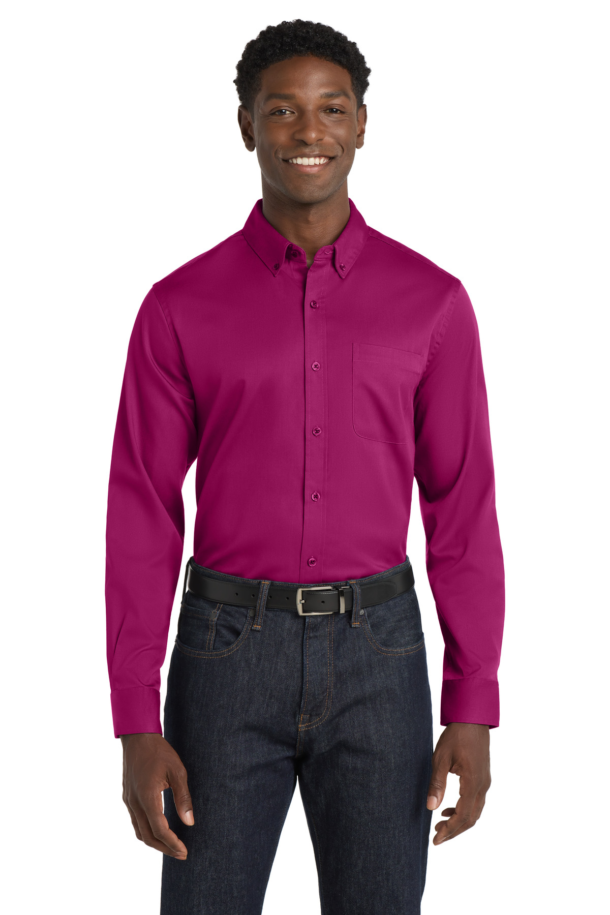 Port Authority &#174;  Long Sleeve SuperPro React &#153;  Twill Shirt. W808